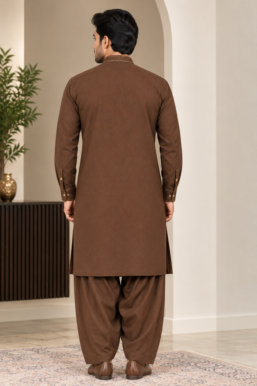 Premium Brown Shalwar/Pyjama Kameez – Elegant Traditional Style