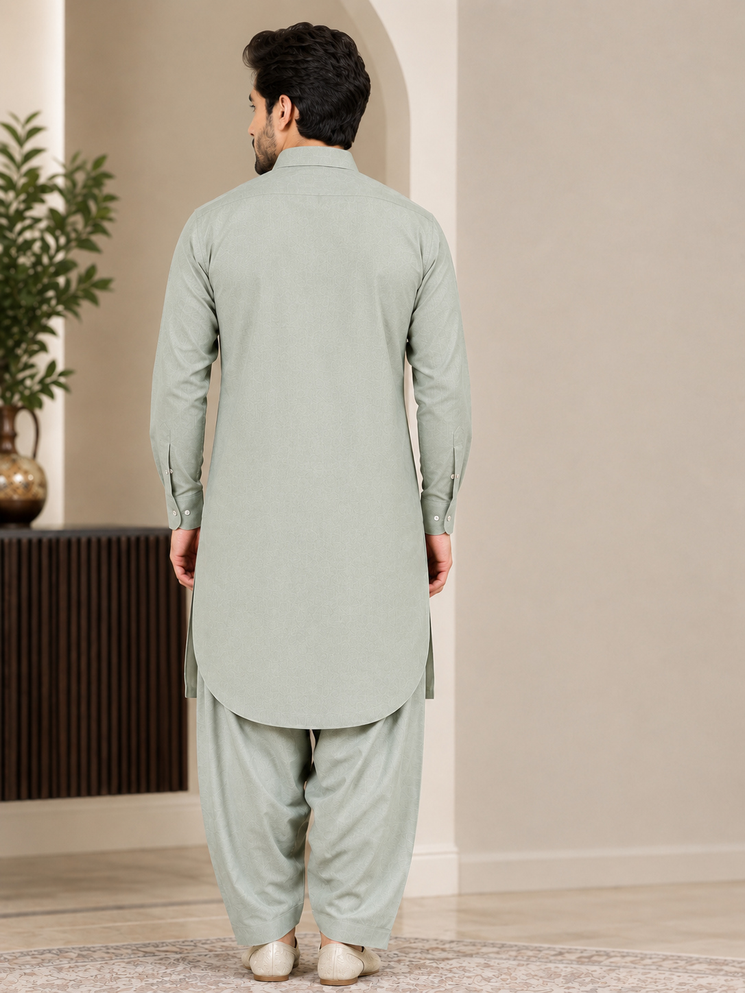 Premium Sage Green Shalwar Kameez – Timeless Style